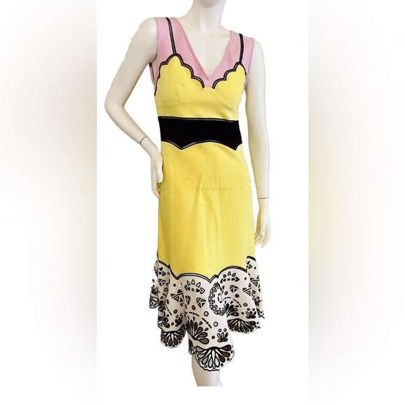 EMILIO PUCCI Color-block Broderie Anglaise-paneled dress size 38IT - Picture 11 of 11